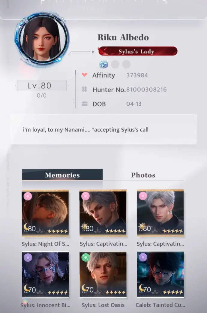 this is my Love and Deepspace profile account